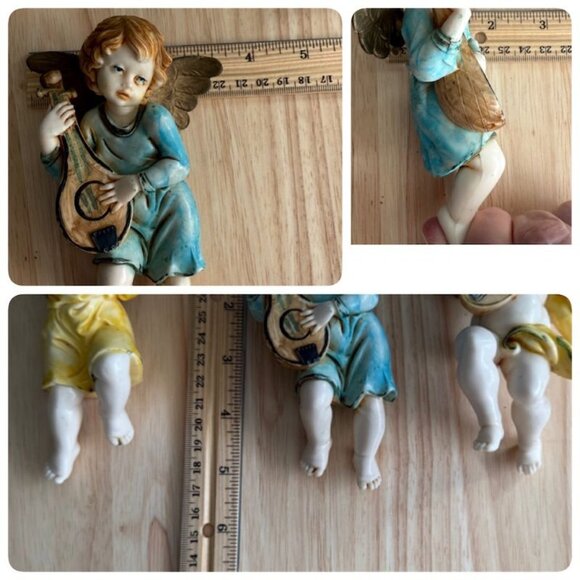 3 Vintage Fontanini Lello Simonelli Musical Cherub Angels Ornaments Italy - Picture 6 of 14